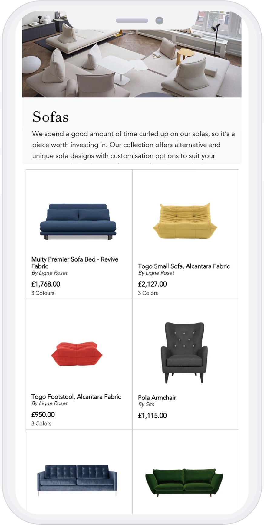 Mobile view of Sofa Collection