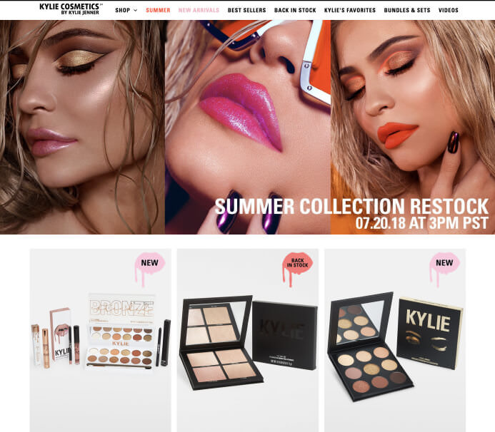 kylie cosmetic on Shopify