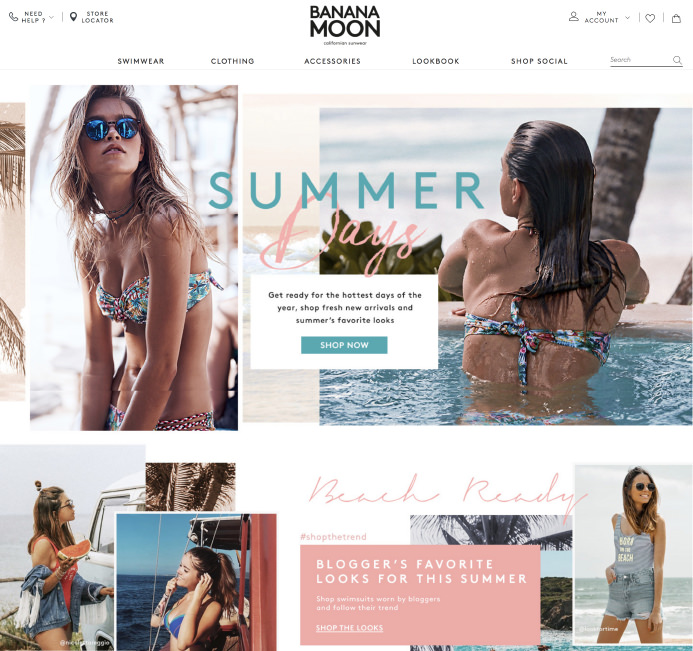 Banana Moon beachwear swimwear ecommerce inspiration