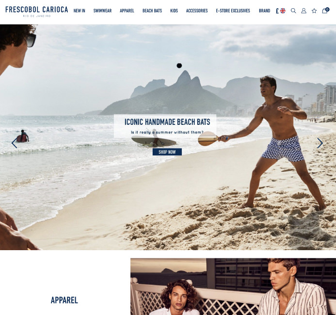 Frescobol Carioca beachwear swimwear ecommerce inspiration