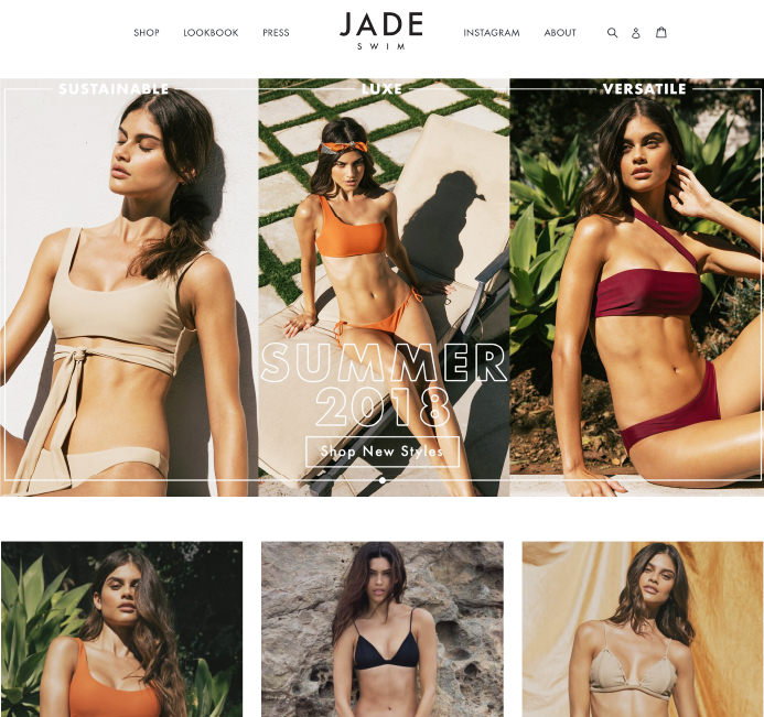 Jade Swim beachwear swimwear ecommerce inspiration