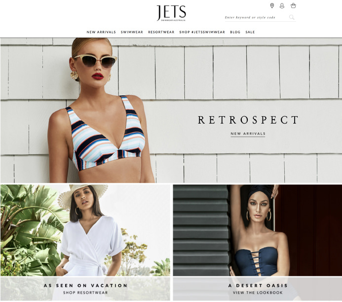 Jets Swimwear beachwear swimwear ecommerce inspiration