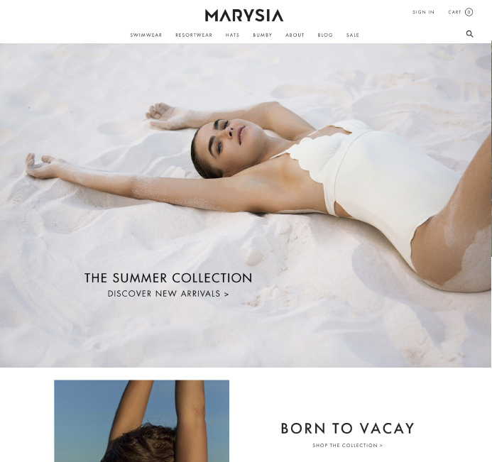 Marysia beachwear swimwear ecommerce inspiration