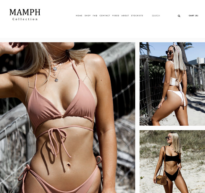 Mamph beachwear swimwear ecommerce inspiration