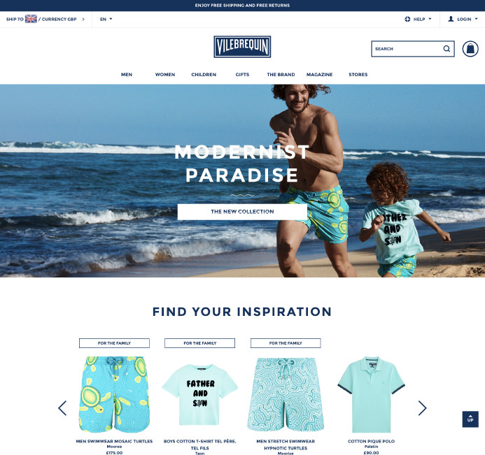Vilebrequin beachwear swimwear ecommerce inspiration